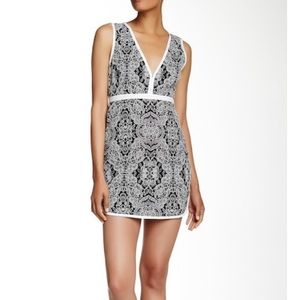 Rachel Zoe Floral Jaquard Mini Dress